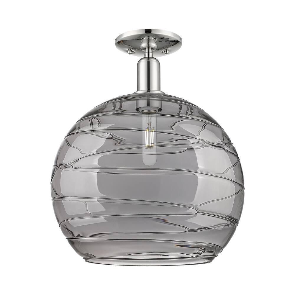 Innovations Lighting 716-1C-17-14 Athens Deco Swirl Semi-Flush Athens