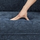 preview thumbnail 2 of 4, 82"W Chenille Upholstered Couch With Cushion, Modern Loveseat Sofa, 3-Seater Sofas For Living Room, Beige/Blue/Grayish Brown
