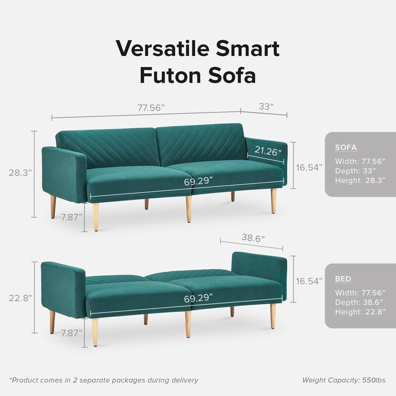 Mopio Chloe Futon Convertible Sofa Sleeper Futon