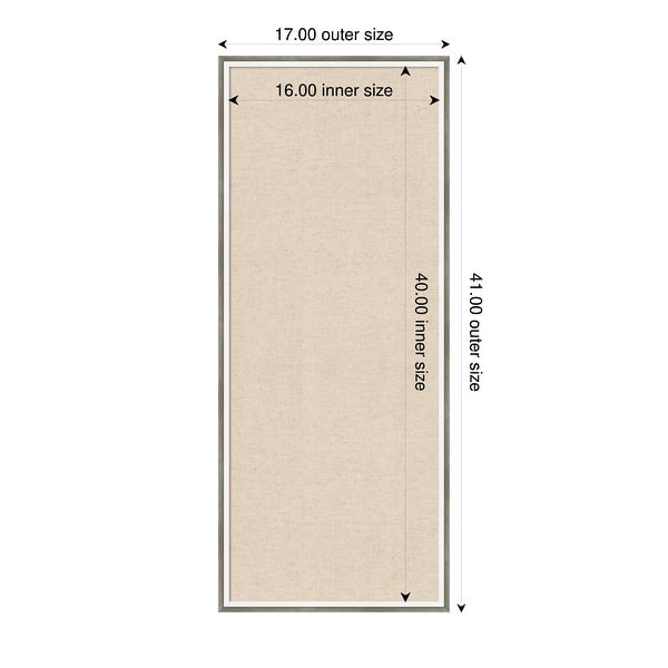 dimension image slide 12 of 91, Amanti Art Framed Fabric Pinboard Natural Linen Printed Bulletin Board