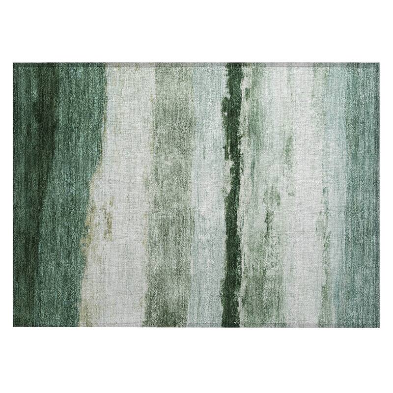 Machine Washable Indoor/Outdoor Watercolor Ombre Chantille Rug