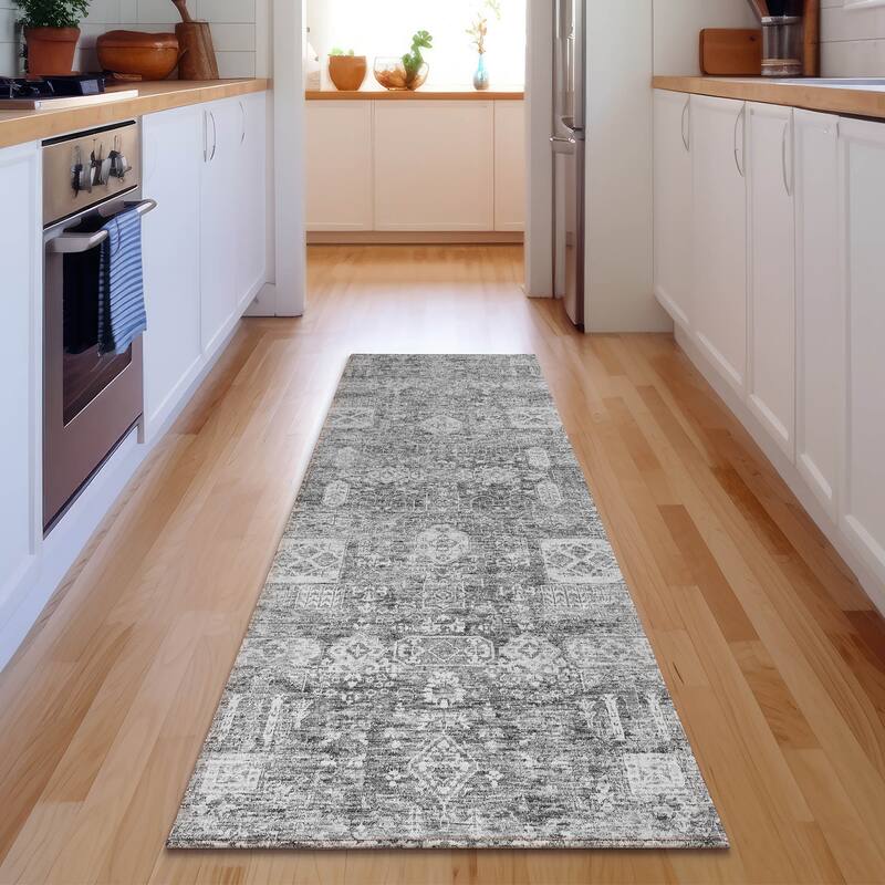 Premium Washable Super Soft Traditional Persian Mayfield Rug - Gray - 2' 3" x 7' 6" - Runner