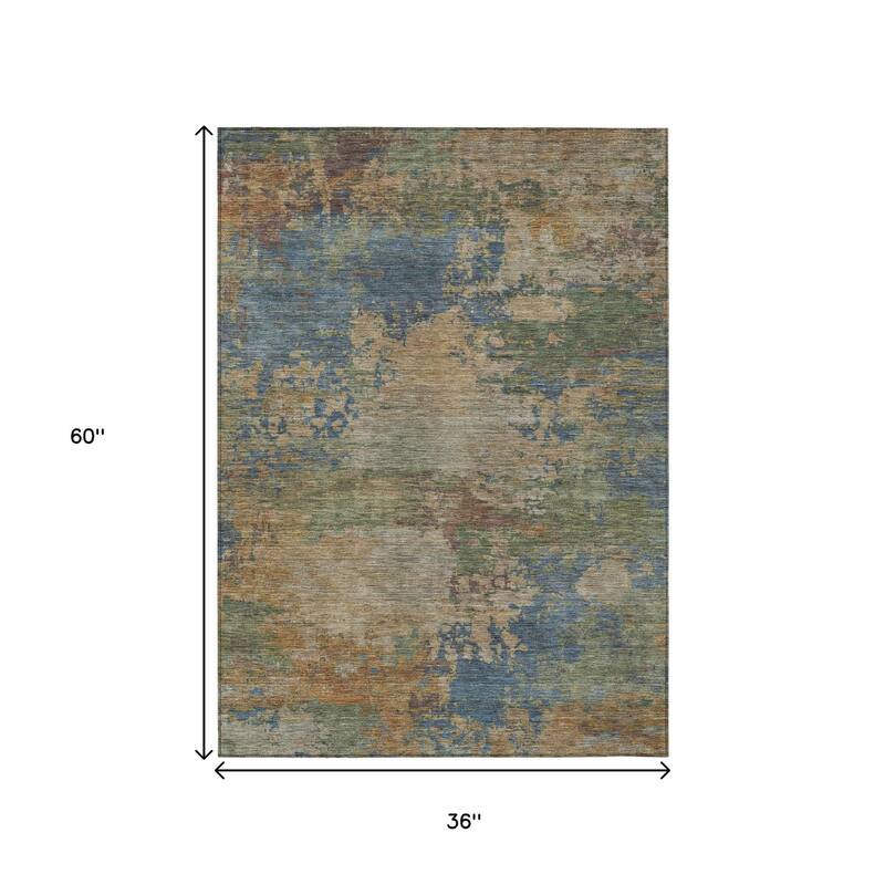 HomeRoots Abstract Transitional Rectangle Outdoor Rug