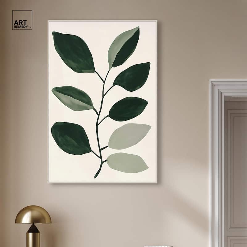 Green and Grey Branch I Canvas by Art Remedy