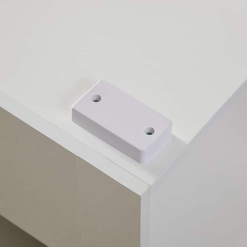 White 51.2" TV Stand with LED Lights and 2 Large Storage Drawer for TVs Up to 55"