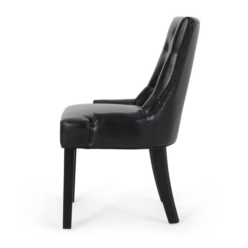 Modern Tufted Diamond Quilted Dining Chairs with Sloping Arms and Upholstered Seat for Dining Rooms, Set of 2