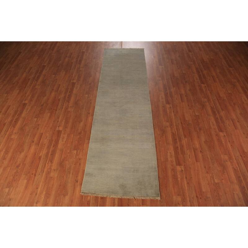 Modern Gabbeh Runner Rug Handmade Wool Carpet - 2'9" x 9'9"