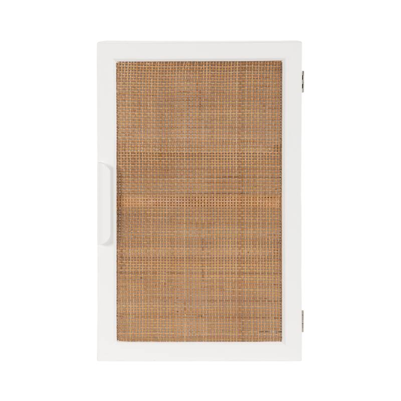 Kate and Laurel Ori Rattan Wall Cabinet