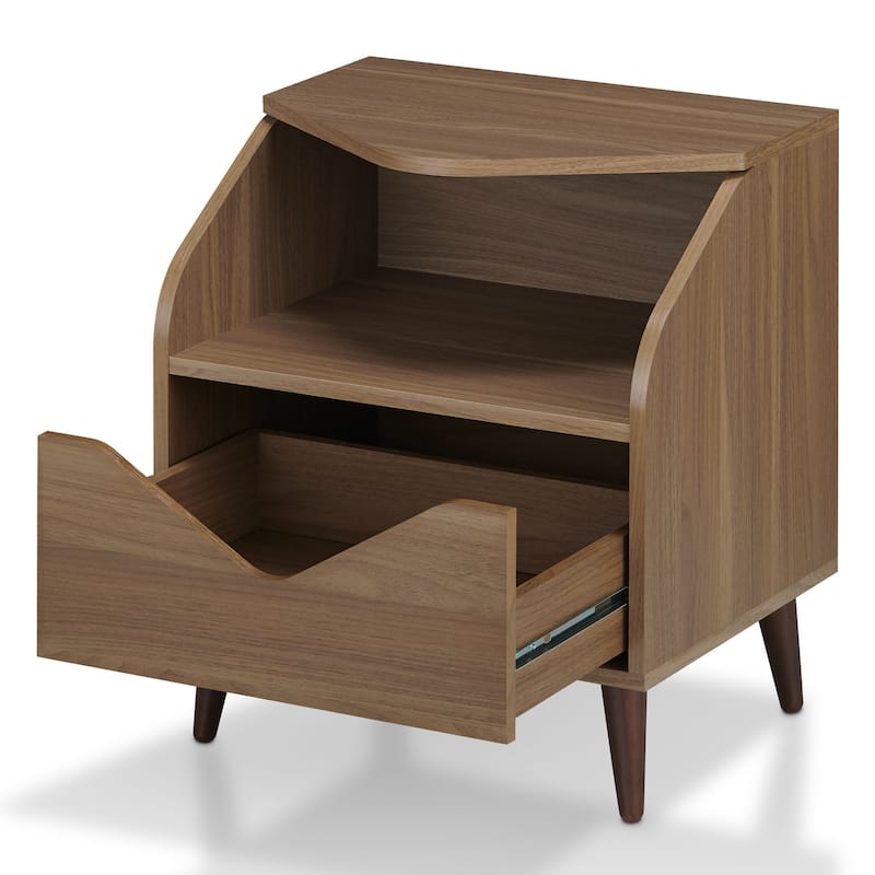 DH BASIC Mid-century Modern 20-inch 1-Shelf and 1-Drawer End Table by Denhour