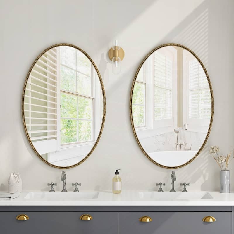 Iron Art Oval Retro Mirror, Antique Effect