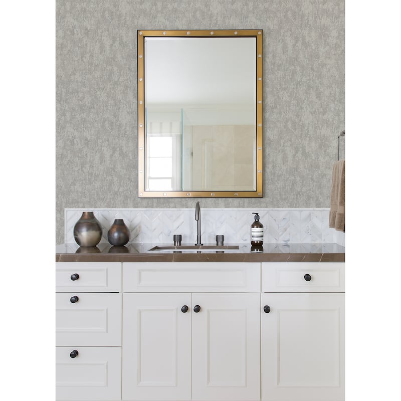 A-Street Prints Haliya Silver Metallic Plaster Wallpaper