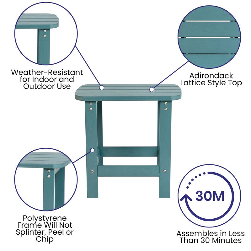 All-Weather Poly Resin Adirondack Side Table - Patio Table