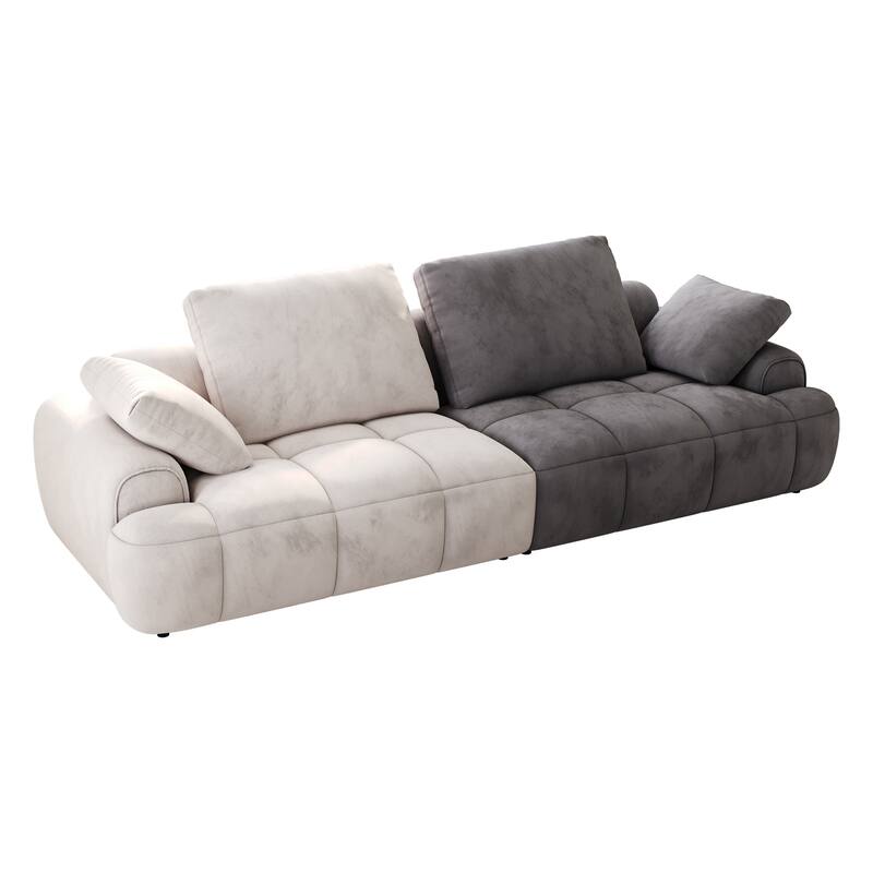 Spacious 3-Seat Suede Couch - Modern Sofa with Eucalyptus Frame, Easy Assembly, Perfect for Living Room
