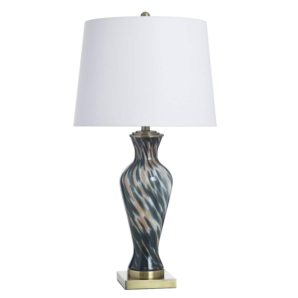 StyleCraft Glass Table Lamp - Igny Gold - White Shade