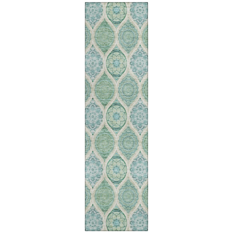 Machine Washable Indoor/ Outdoor Boho Mosaic Chantille Rug