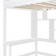 preview thumbnail 19 of 55, Playhouse Inspired Twin size Loft Bed with Bookshelf, Drawers, Desk and Wardrobe, Sturdy Construction & Unique Design, White