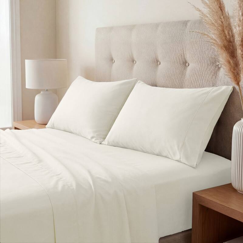 Superior 800 Thread Count Cotton Blend Pillowcase Set of 2 - Standard - Ivory