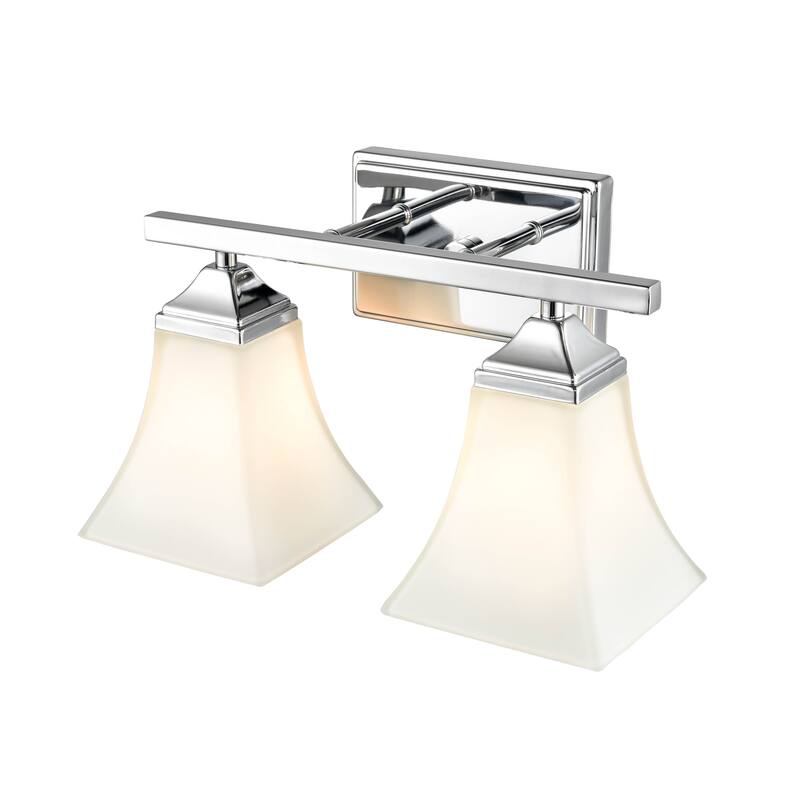 Millennium Lighting Metal 2 Light Vanity Fixture with Etched White Glass Shades