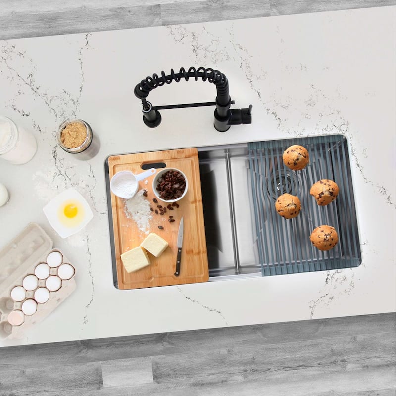 STYLISH 17 inch Large and Thick Bamboo Cutting Board with Juice Groove - 16.75" x 11"