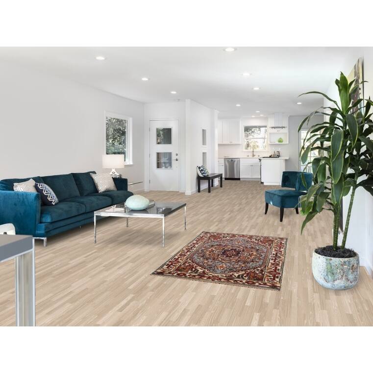 Geometric Blue Heriz Serapi Oriental Accent Rug Handmade Wool Carpet - 3'2" X 5'0"