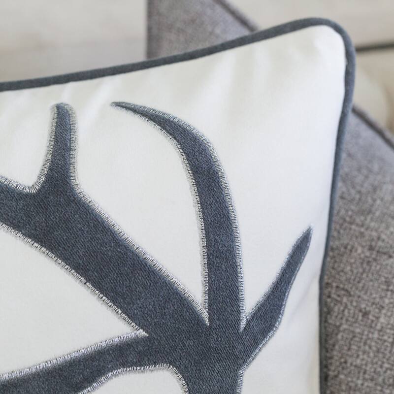 Holiday Reindeer Velvet Pillow with Insert 20x20 Inches Festive Decor