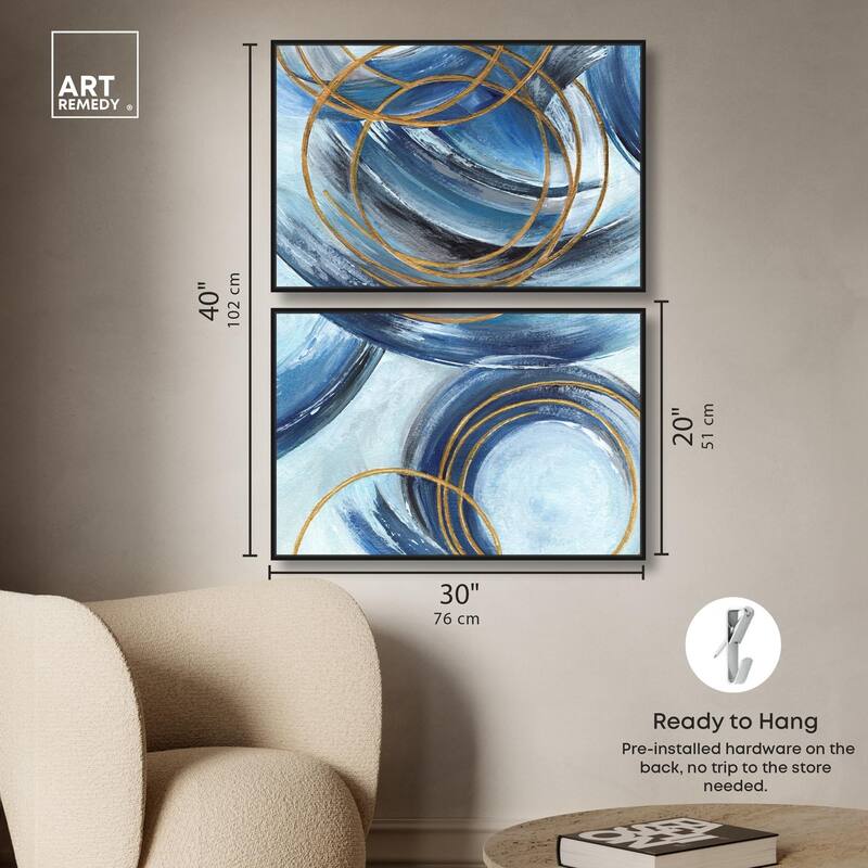 Golden Riviera Canvas Set of 2 by Art Remedy