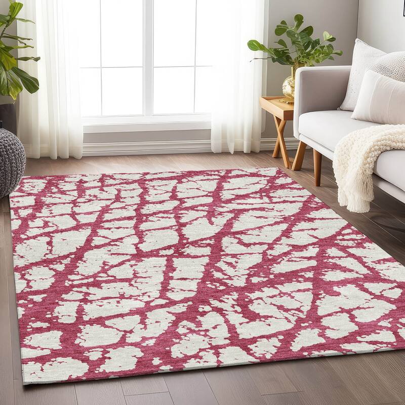 Premium Washable Super Soft Modern Crackle Mayfield Rug - Blush - 9' x 12'
