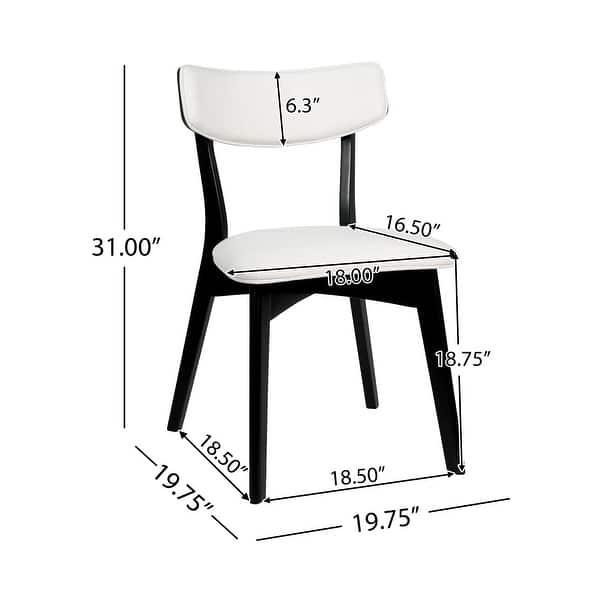 dimension image slide 2 of 11, Christopher Knight Home-Chazz Mid-Century Modern Upholstered Rubberwood Dining Chairs (Set of 2/4)