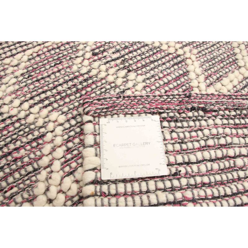 ECARPETGALLERY Braid weave Sienna Pink Wool Rug - 6'1 x 9'5