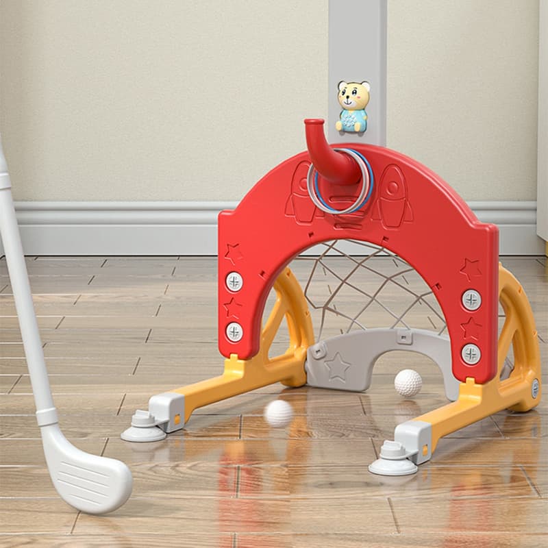 Cartoon Kids Toddler Basketball Stand 3-in-1 Indoor Activity Center
