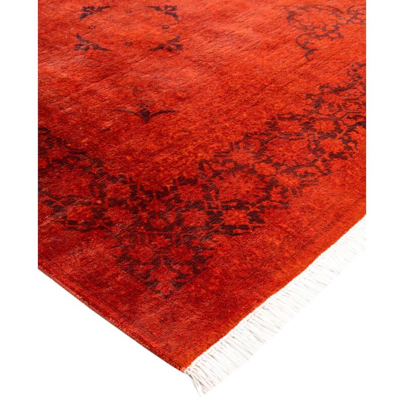 Overdyed One-of-a-Kind Hand-Knotted Area Rug - Orange - 6' 3" x 6' 10"