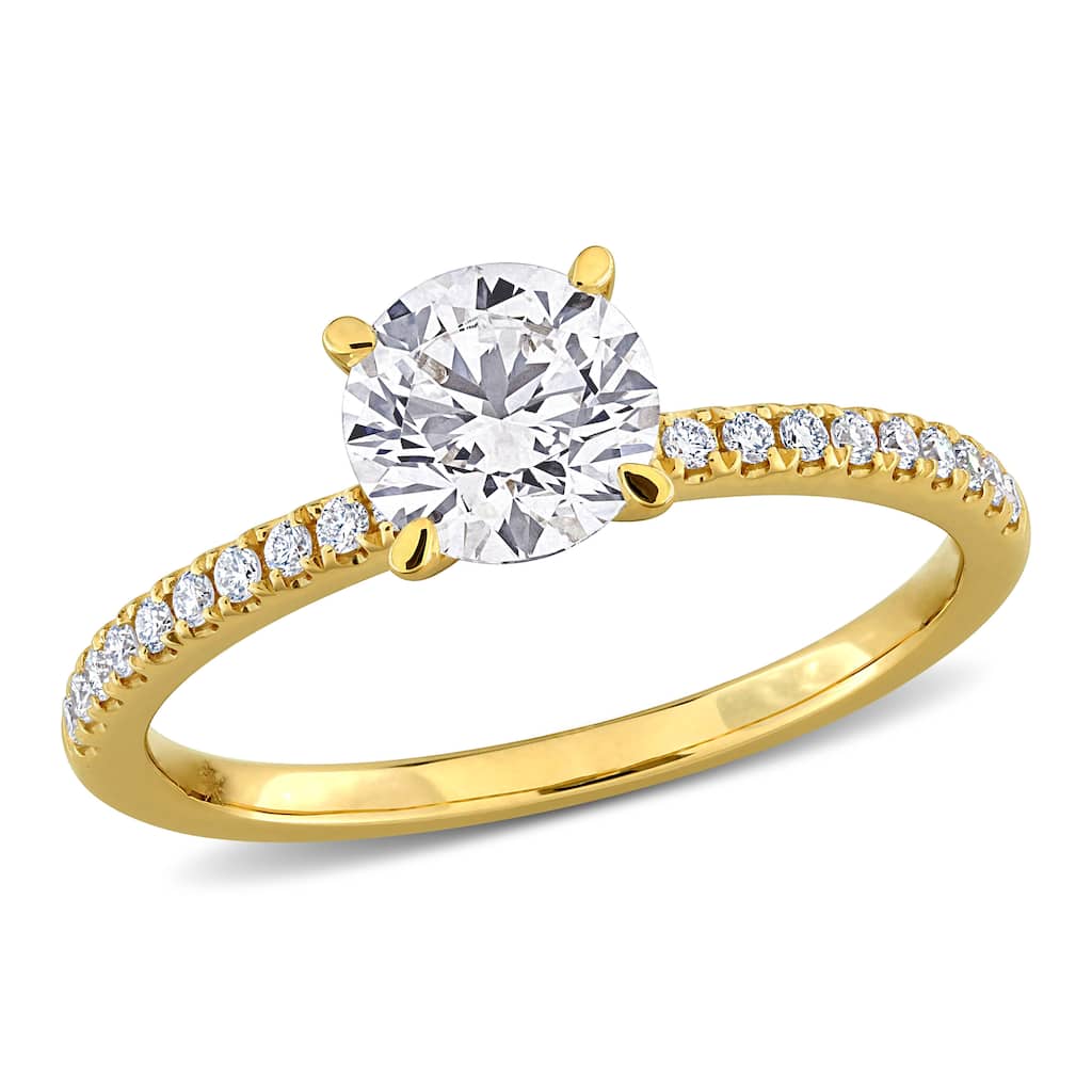 Miadora 1 1/6ct TW Lab-Grown Diamond Solitaire Engagement Ring 14k Yellow Gold