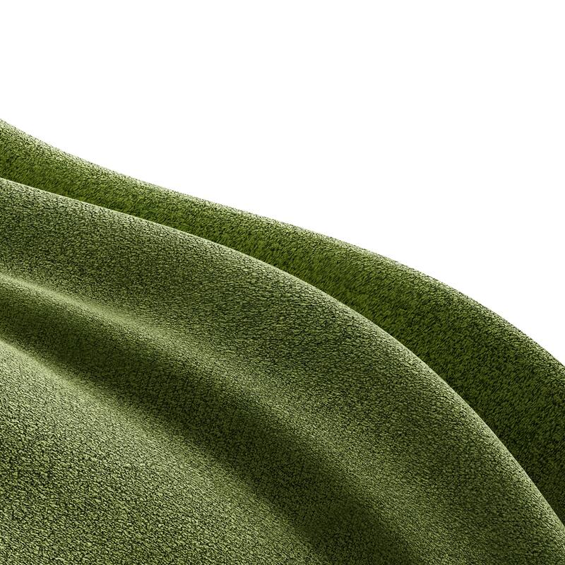 360° Swivel Accent Sofa Chair Fluffy Fabric Gold Legs Green for Living Room