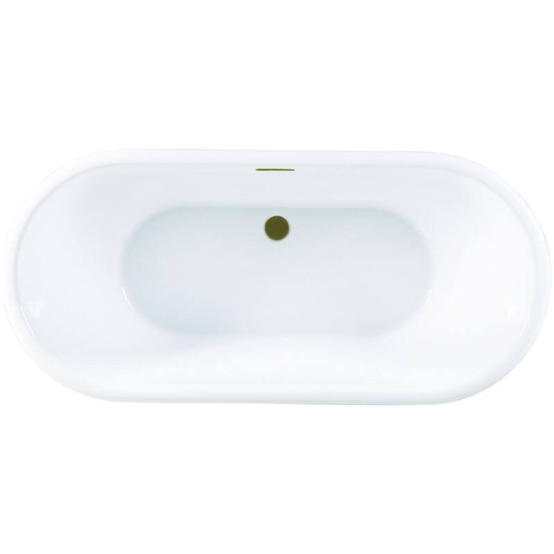 Kingston Brass VTDE713224C42 Aqua Eden 71" Free Standing Acrylic - White / Antique Brass