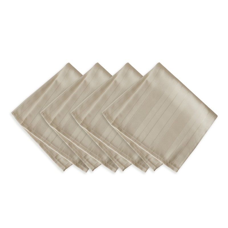 Elrene Denley Stripe Damask Fabric Set of 4 Napkins - 17" w x 17" l