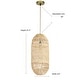preview thumbnail 2 of 7, Natural Handmade Large Rattan Pendant Light 22.4 in.