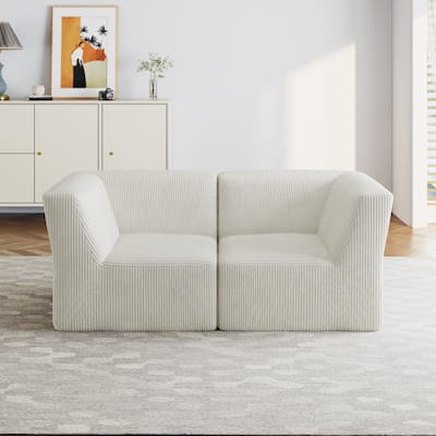 UIXE 71.5" W Deep Seat Comfy Loveseat Sofa For Bedroom - 71" W