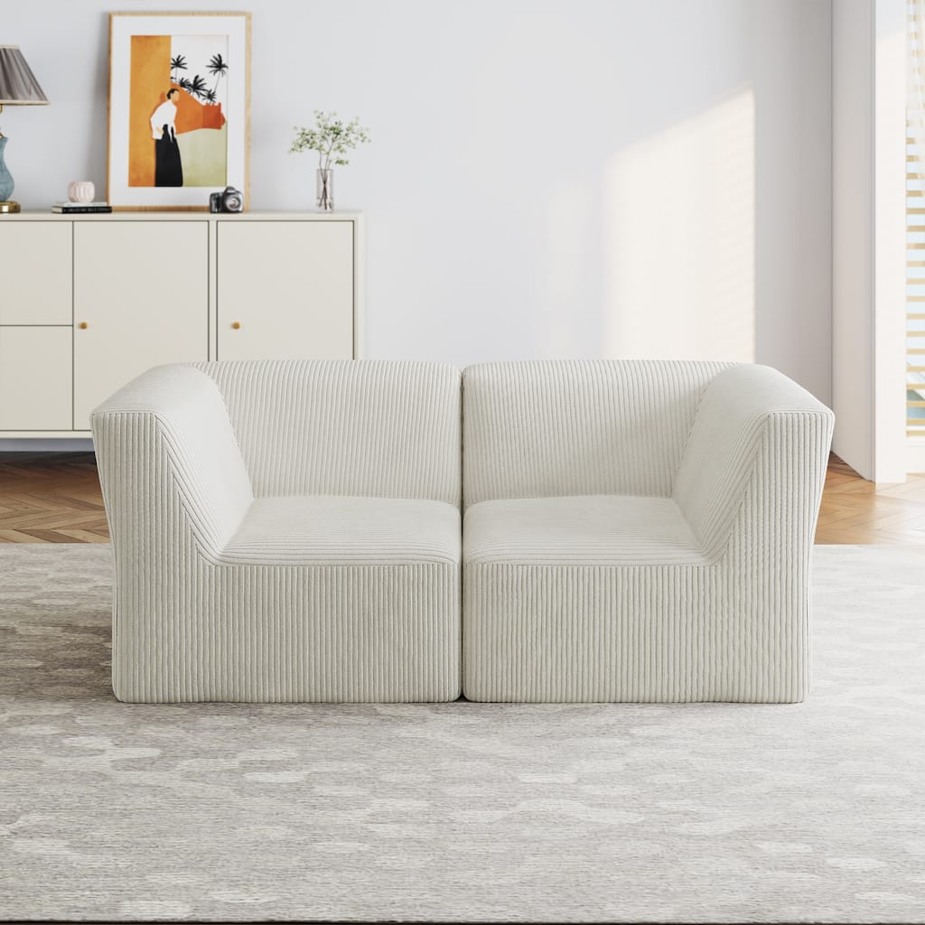 UIXE 71.5" W Deep Seat Comfy Loveseat Sofa For Bedroom - 71" W