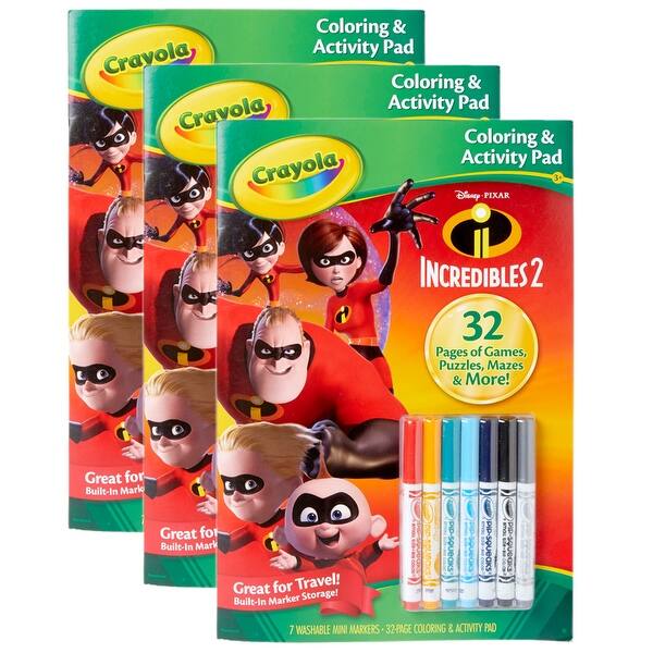 Shop Coloring Activity Pad W Markers Incredibles 2 Pack Of 3