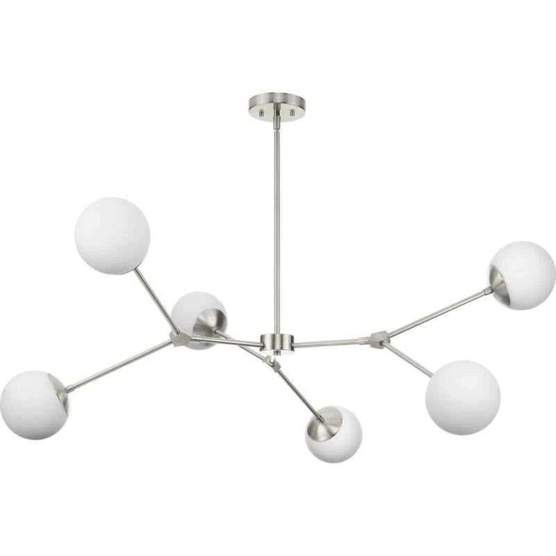 Progress Lighting P400378 Haas 6 Light 50" Wide Linear Chandelier - Brushed Nickel