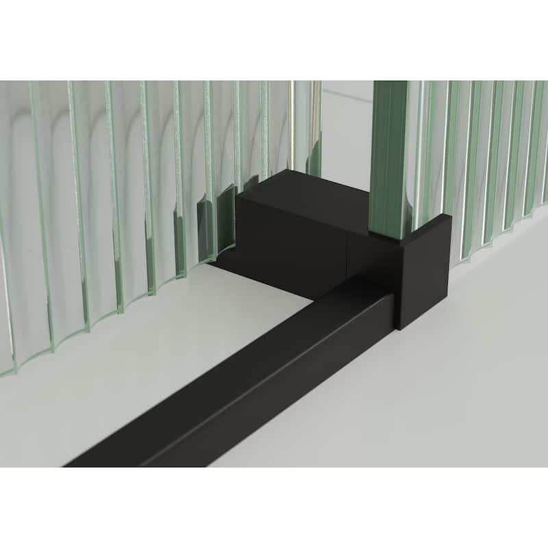 Galaxy 60 in. x 60 in. Fully Frameless Fluted Glass Sliding Bathtub Doors - Righthand