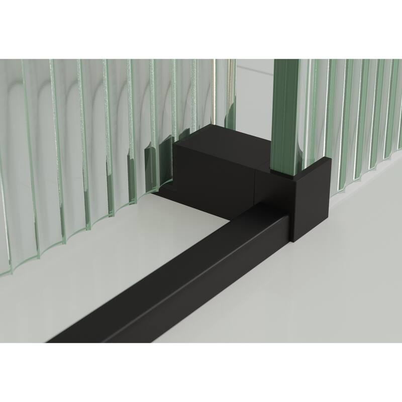Galaxy 60 in. x 78 in. Fully Frameless Fluted Glass Sliding Shower Doors - Righthand