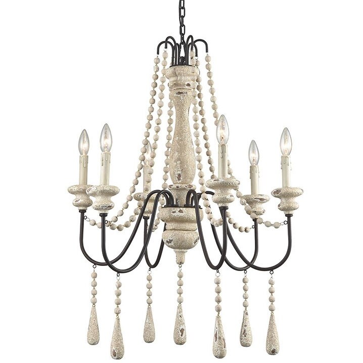 Elk Home 3215-007  Sommieres 6 Light 25" Wide Beaded Chandelier - Chandeliers For Bedrooms by Overstock.com