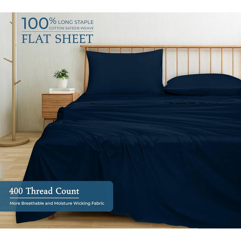 Royale linen 400 Thread Count Cotton Flat Sheet