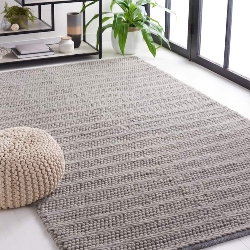SAFAVIEH Handmade Natura Sanjulata Wool Rug - 9' x 12' - Grey