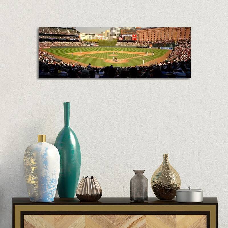 iCanvas "Camden Yards Baseball Game Baltimore Maryland USA No. 2" by Panoramic Images Canvas Print - 12x36x1.5