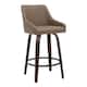 Option Brown Faux Leather/Glazed Walnut/Black Metal