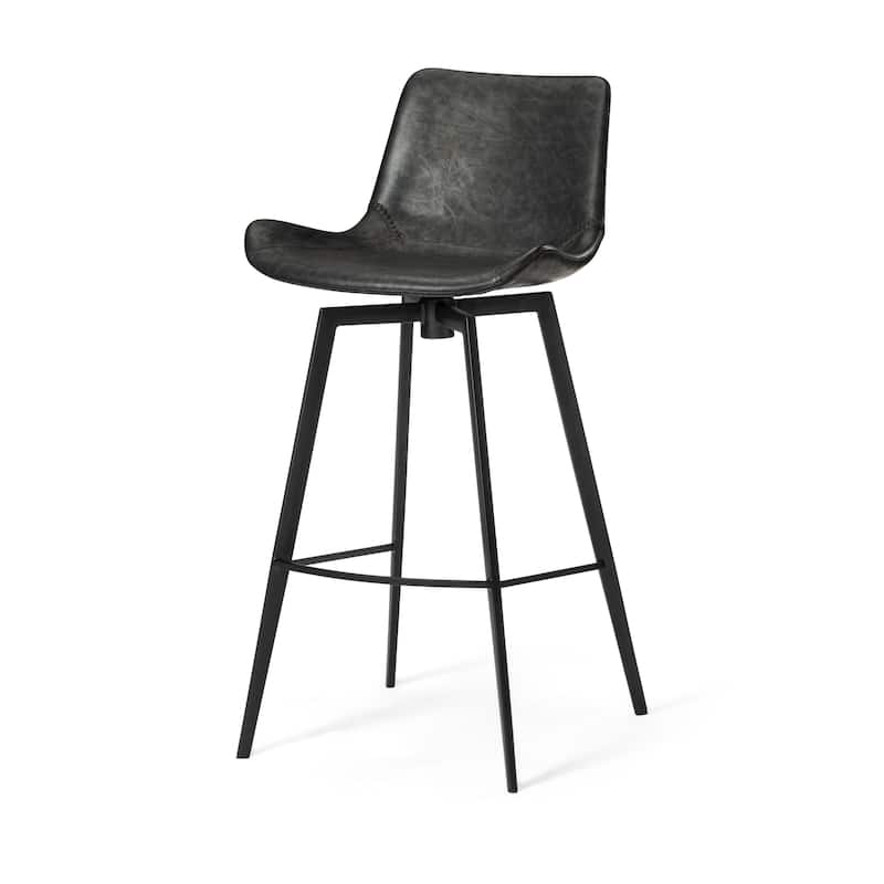 Maven Lane Victor Metal & Vegan Leather Kitchen Dining Stool
