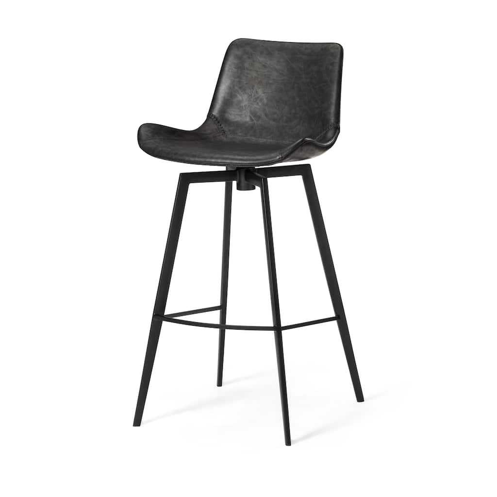 Maven Lane Victor Metal & Vegan Leather Kitchen Dining Stool
