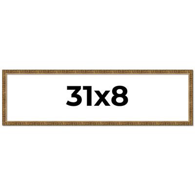 31x8 Frame Gold Solid Wood Picture Frame - Complete Modern Photo Frame